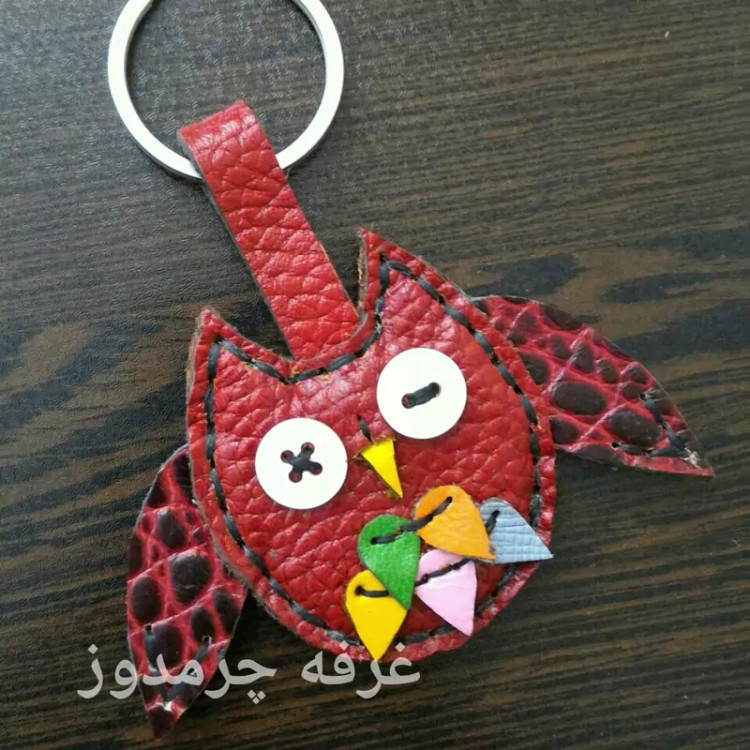 جاکلیدی چرم طبیعی جغد جاکلیدی جغد جاکلیدی فانتزی جاکلیدی شیک جاکلیدی رنگارنگ