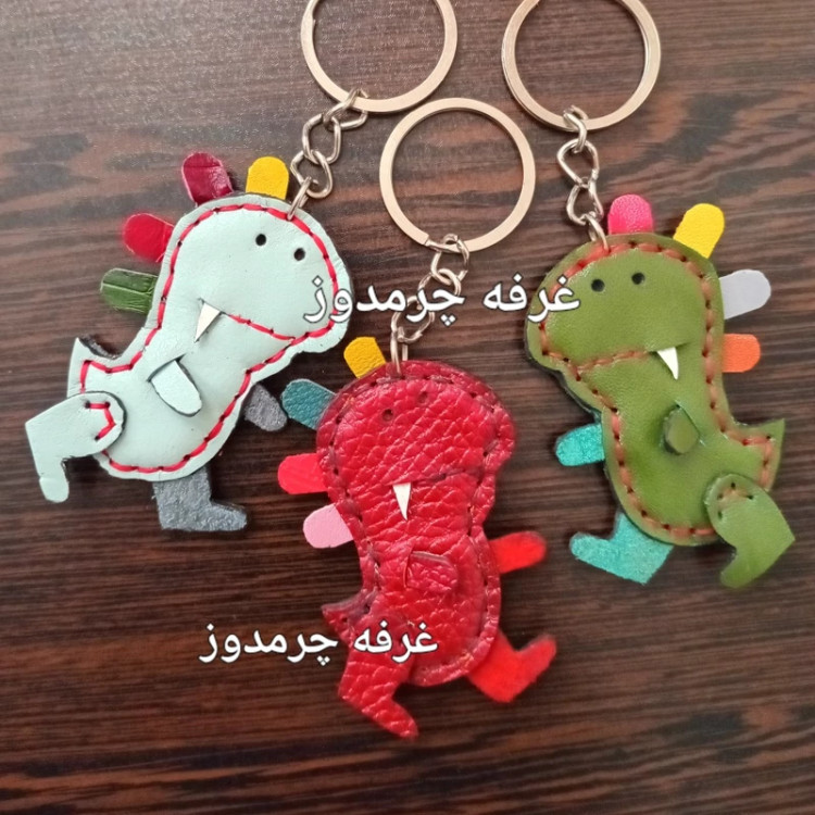 جاکلیدی چرم طبیعی اژدها جاکلیدی شیک آویز کیف جاکلیدی فانتزی دست دوز