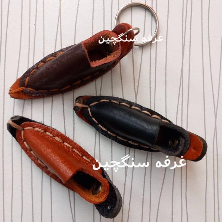 جاکلیدی کفش چرم طبیعی دست دوز جاکلیدی گیوه چرم طبیعی )