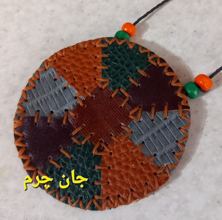 جادعایی چرم طبیعی دست دوز جاحرزی تکه دوزی کیف گردنی جای دعا زنانه جای دعا مردانه